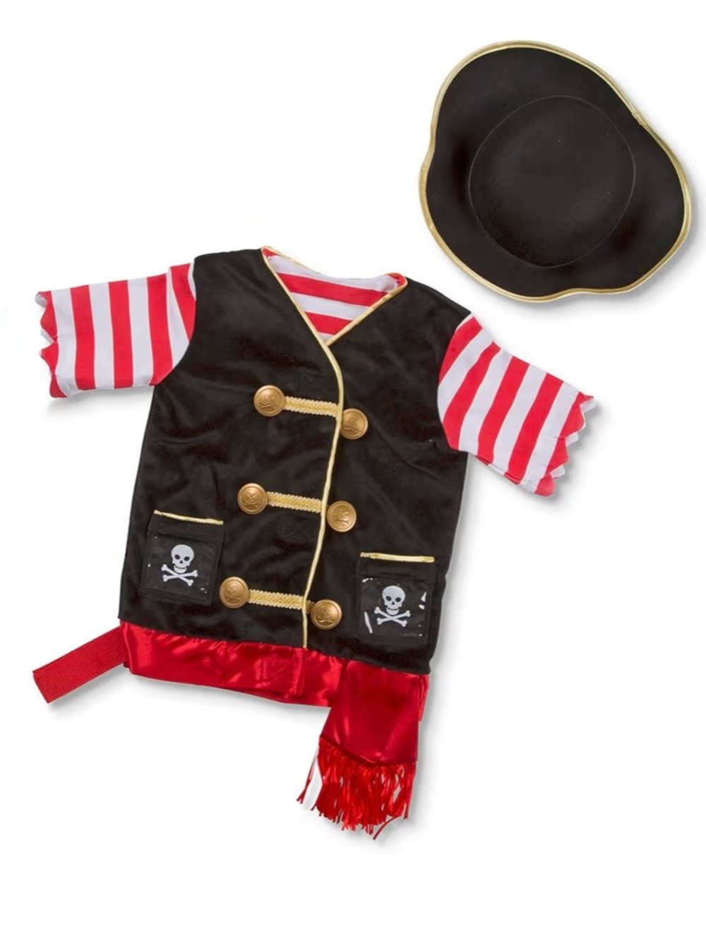 Melissa & Doug Pirate Role Play Costume Dress-Up Set With Hat